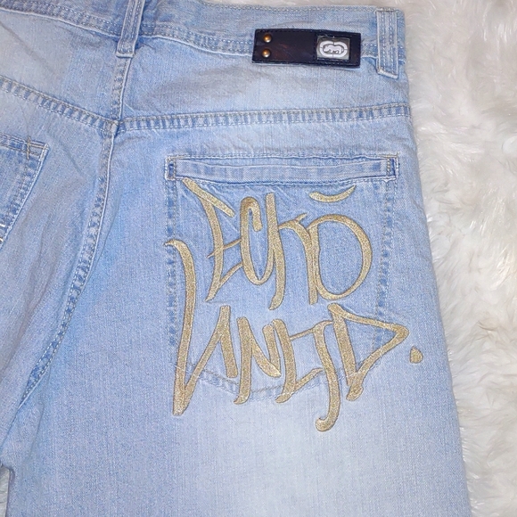 😻💜VINTAGE💜 ECKō UNLTD® Y2K 5 Pocket Baggy Jean's - Picture 3 of 9